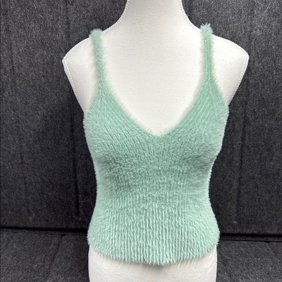 Altar'd State Green Ribbed Fitted Tank Top - Picture 1 of 8